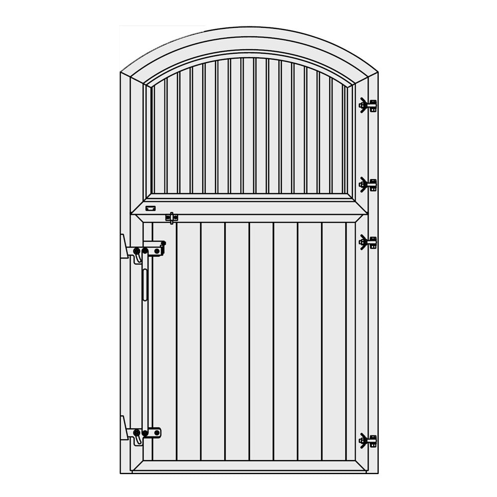 STALDDØR MED VINDUE OG BUE (To-delt)