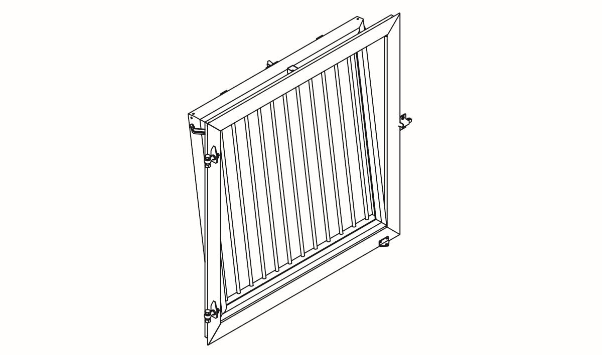 STALDVINDUE (sidehængslet med vip og gitter)