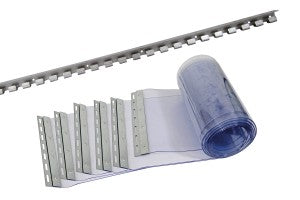 DØRFOLIE MONTERET PÅ RUSTFRI SKINNE  (125 cm)