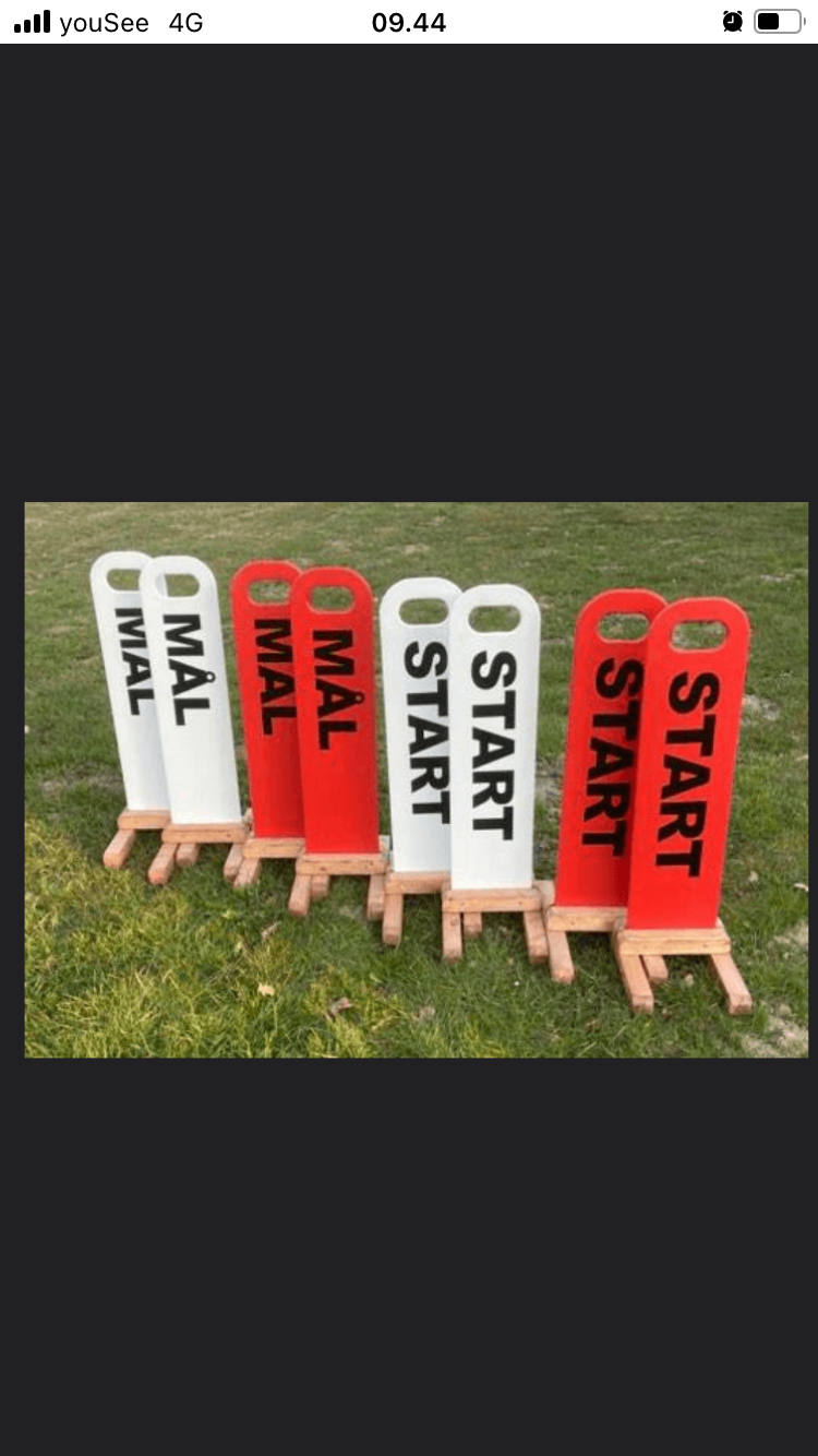 START OG MÅL SKILTE