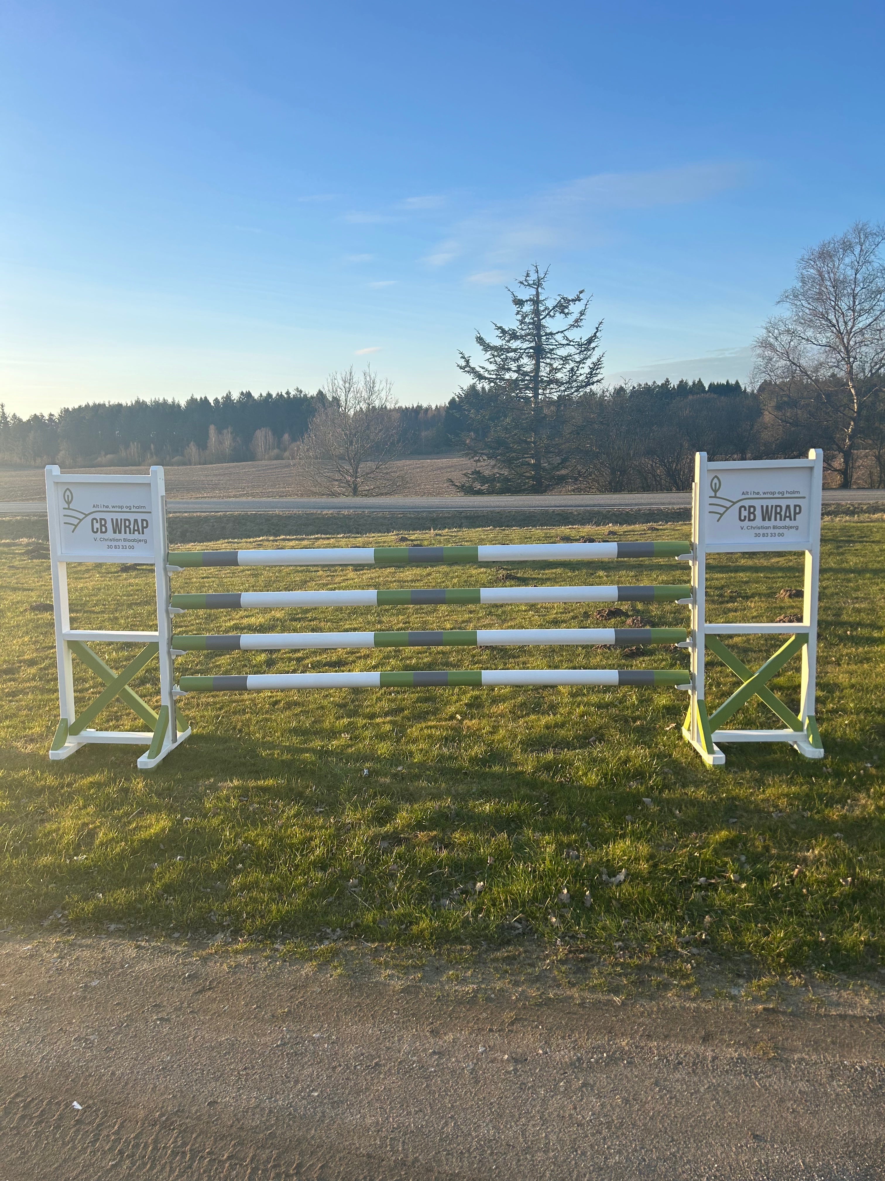 Træbomme - Grøn/hvid, 10 stk.