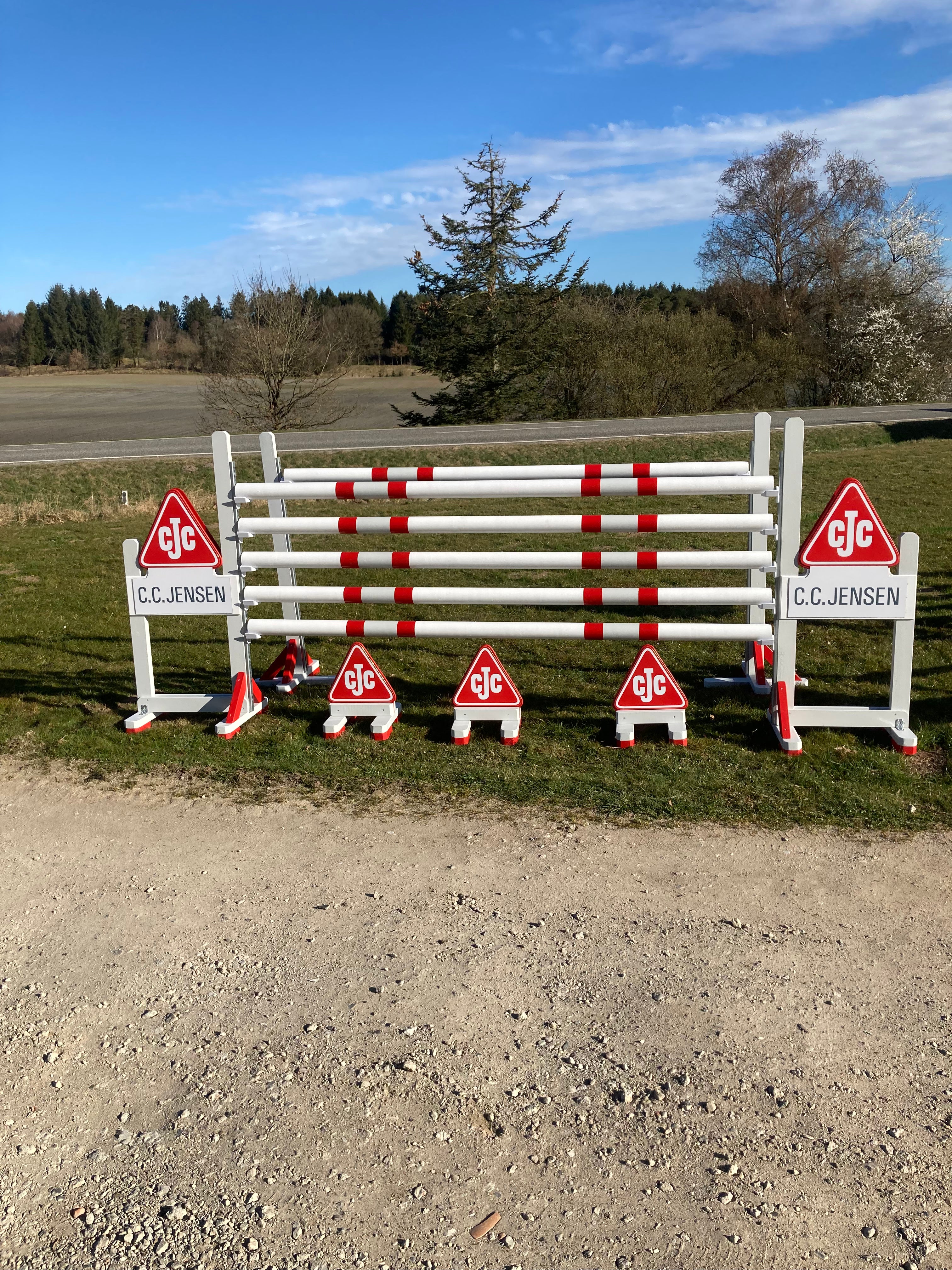 Træbomme, Hvid/Rød 10 stk.