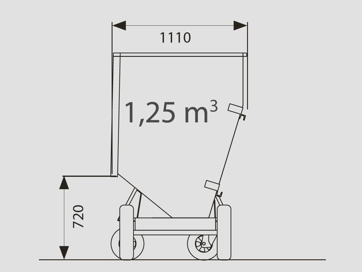 MØGVOGN LILLE SMAL TIL MINILÆSSER (1,25m2)