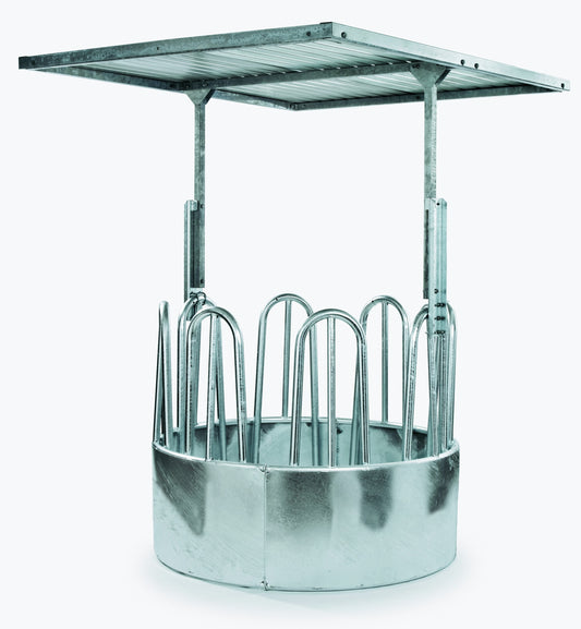 RUNDFODERBEHOLDER (med 8 ædepladser &amp; tag)